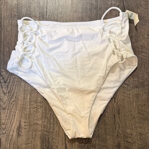 Aerie White Cheeky Bikini Bottoms